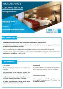 Brochure Home Cleaning Services - société de nettoyage